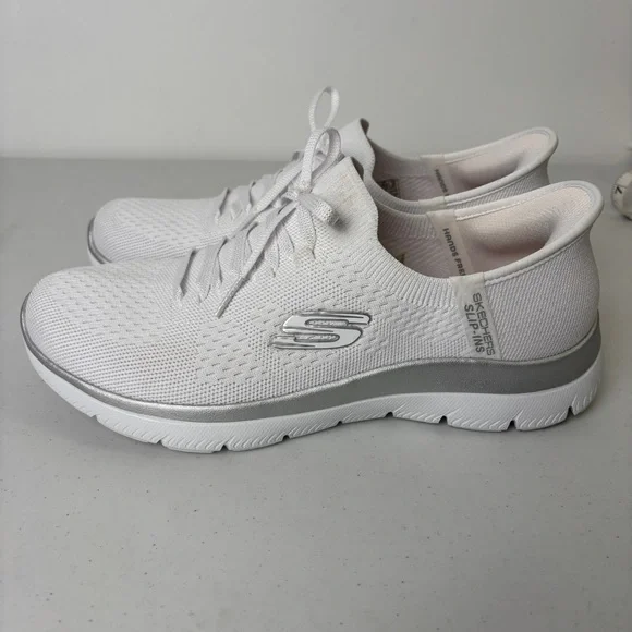 Skechers White Hands Free Slip-ins Sneakers - Picture 1 of 7